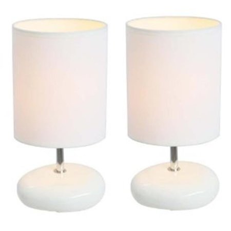ALL THE RAGES All the Rages LT2005-WHT-2PK Stonies White Small Stone Look Lamp - 2 Pack LT2005-WHT-2PK